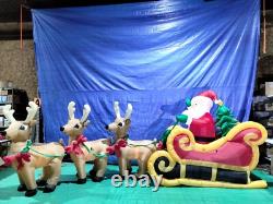 16' Gemmy Airblown Inflatable Colossal Santa in Sleigh with Reindeer B445-85213