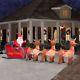 16' Huge Inflatable Lighted Santa In Sleigh With Reindeer Outdoor Holiday Decor