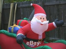 16-foot Lighted Santa Sleigh & Reindeer Airblown Inflatable Christmas By Gemmy