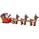 16 Ft Inflatable Airblown Santa In Sleigh With Reindeer Gemmy Huge Yard Decor