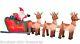 16 Ft Inflatable Santa In Sleigh Reindeer Christmas Holiday Yard Lawn Decor