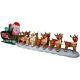 17.5 Ft Colossal Lighted Santa Sleigh With 8 Reindeer & Rudolph Inflatable