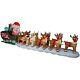 17 Ft. Lighted Christmas Inflatable Santa In Sleigh 9 Reindeer & Rudolph