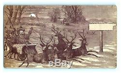 1878 Fleischner & Co. Holiday Goods Santa Claus Reindeer Sleigh Moon Snow P167