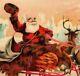 1880's Star Soap Christmas Card Santa Gold Swan Sleigh Reindeer Schultz & Co. 7c