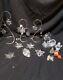 18 Pc Swarovski Crystal Lot Santa Sleigh Reindeer Ornaments Red Stocking Orchid