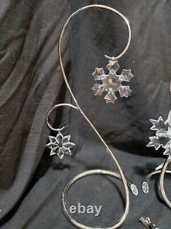18 Pc Swarovski Crystal Lot Santa Sleigh Reindeer Ornaments Red Stocking Orchid