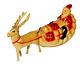 1920s Antique Vintage Viscoloid Celluloid Santa Claus With Reindeer Sleigh