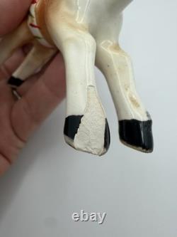 1950s Kreiss Santa Sleigh Rudolph Reindeer Ceramic Figurine Set Japan