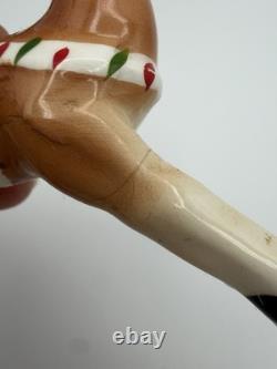 1950s Kreiss Santa Sleigh Rudolph Reindeer Ceramic Figurine Set Japan