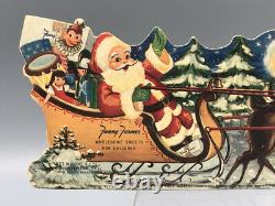 1950s SANTA Sleigh Reindeer FANNY FARMER Box CANDY CONTAINER Vintage Christmas