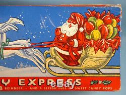1950s Sears Rosbro Santa's Candy Express Christmas Figural withBox Sleigh Reindeer