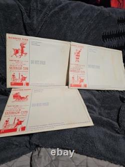 1957 Douglas Fir Plywood Association Christmas Pattern Lot Santa Sleigh Reindeer