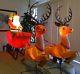 1960s Poloron Sleigh Santa Reindeer Christmas Plastic Blow Mold Complete