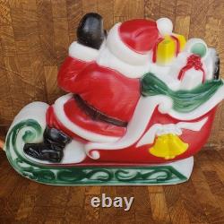 1970 Empire Plastics Christmas Santa with Sleigh & Reindeer Blow Mold NO LIGHT