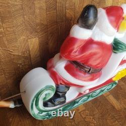 1970 Empire Plastics Christmas Santa with Sleigh & Reindeer Blow Mold NO LIGHT