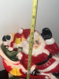 1970 Empire Plastics Tabletop Santa Sleigh Reindeer Blow Mold Needs Put Together