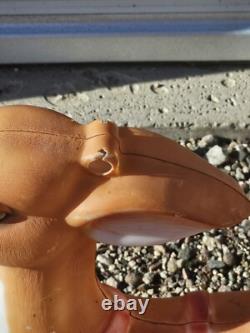 1970 Empire Santa in Sleigh Reindeer Blow Mold Runners Lighted Christmas