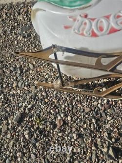 1970 Empire Santa in Sleigh Reindeer Blow Mold Runners Lighted Christmas