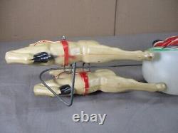1970 Vintage Lighted Empire BLOW MOLD SANTA SLEIGH with 2 Reindeer & Light cord