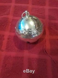 1972 Christmas Bell Wallace Silver Limited Edition Santa in Sleigh with Reindeer