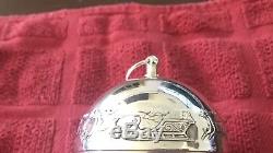 1972 Christmas Bell Wallace Silver Limited Edition Santa in Sleigh with Reindeer