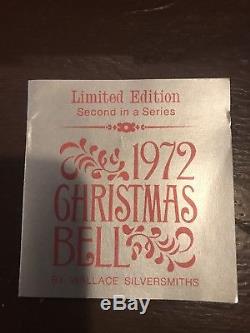 1972 Christmas Bell Wallace Silver Limited Edition Santa in Sleigh with Reindeer