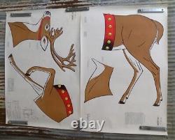 1972 Neely Hall Christmas Reindeer Santa's Sleigh Craft Patterns No 2250 & 2251