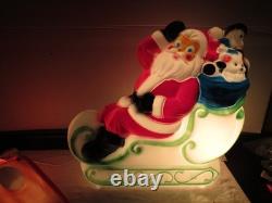 1977 RARE 24 Empire Santa, Sleigh, Reindeer Christmas Blow Molds & Box-Complete