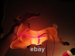 1977 RARE 24 Empire Santa, Sleigh, Reindeer Christmas Blow Molds & Box-Complete