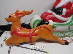 1977 RARE 24 Empire Santa, Sleigh, Reindeer Christmas Blow Molds & Box-Complete