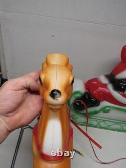 1977 RARE 24 Empire Santa, Sleigh, Reindeer Christmas Blow Molds & Box-Complete