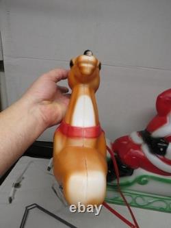 1977 RARE 24 Empire Santa, Sleigh, Reindeer Christmas Blow Molds & Box-Complete