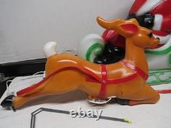 1977 RARE 24 Empire Santa, Sleigh, Reindeer Christmas Blow Molds & Box-Complete