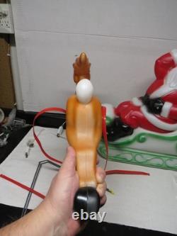 1977 RARE 24 Empire Santa, Sleigh, Reindeer Christmas Blow Molds & Box-Complete