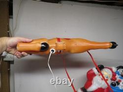 1977 RARE 24 Empire Santa, Sleigh, Reindeer Christmas Blow Molds & Box-Complete