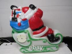 1977 RARE 24 Empire Santa, Sleigh, Reindeer Christmas Blow Molds & Box-Complete