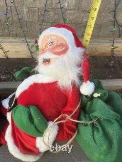 1978 Annalee Santa in Sleigh Drawn by 8 Flying Reindeer Vintage Large 9 Feet