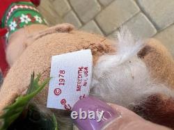 1978 Annalee Santa in Sleigh Drawn by 8 Flying Reindeer Vintage Large 9 Feet