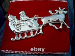 1978 GORHAM Sterling American Heritage Santa in the Sleigh Ornament
