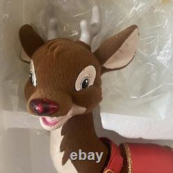 1992 Telco Motionettes Christmas Decor Rudolph Vixen Reindeer Nose Light Animate