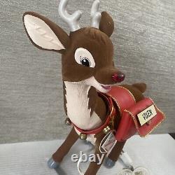 1992 Telco Motionettes Christmas Decor Rudolph Vixen Reindeer Nose Light Animate