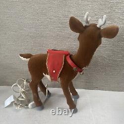 1992 Telco Motionettes Christmas Decor Rudolph Vixen Reindeer Nose Light Animate