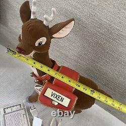 1992 Telco Motionettes Christmas Decor Rudolph Vixen Reindeer Nose Light Animate