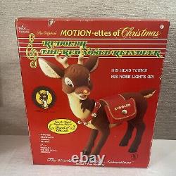 1992 Telco Motionettes Christmas Decor Rudolph Vixen Reindeer Nose Light Animate