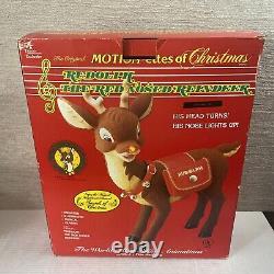 1992 Telco Motionettes Christmas Decor Rudolph Vixen Reindeer Nose Light Animate