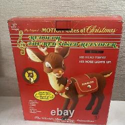 1992 Telco Motionettes Christmas Rudolph Comet Reindeer Red Nose Lights Animated
