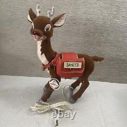 1992 Telco Motionettes Christmas Rudolph Dancer Reindeer Red Nose Light Animated