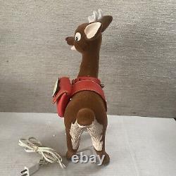 1992 Telco Motionettes Christmas Rudolph Dancer Reindeer Red Nose Light Animated