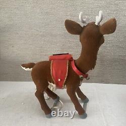 1992 Telco Motionettes Christmas Rudolph Dancer Reindeer Red Nose Light Animated